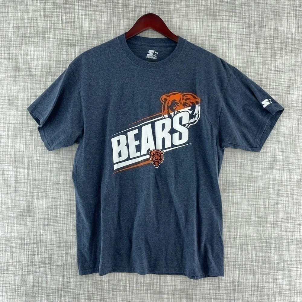 Chicago Bears Starter Men's Size Large Short Sleeve Shirt embroidered logo 9177